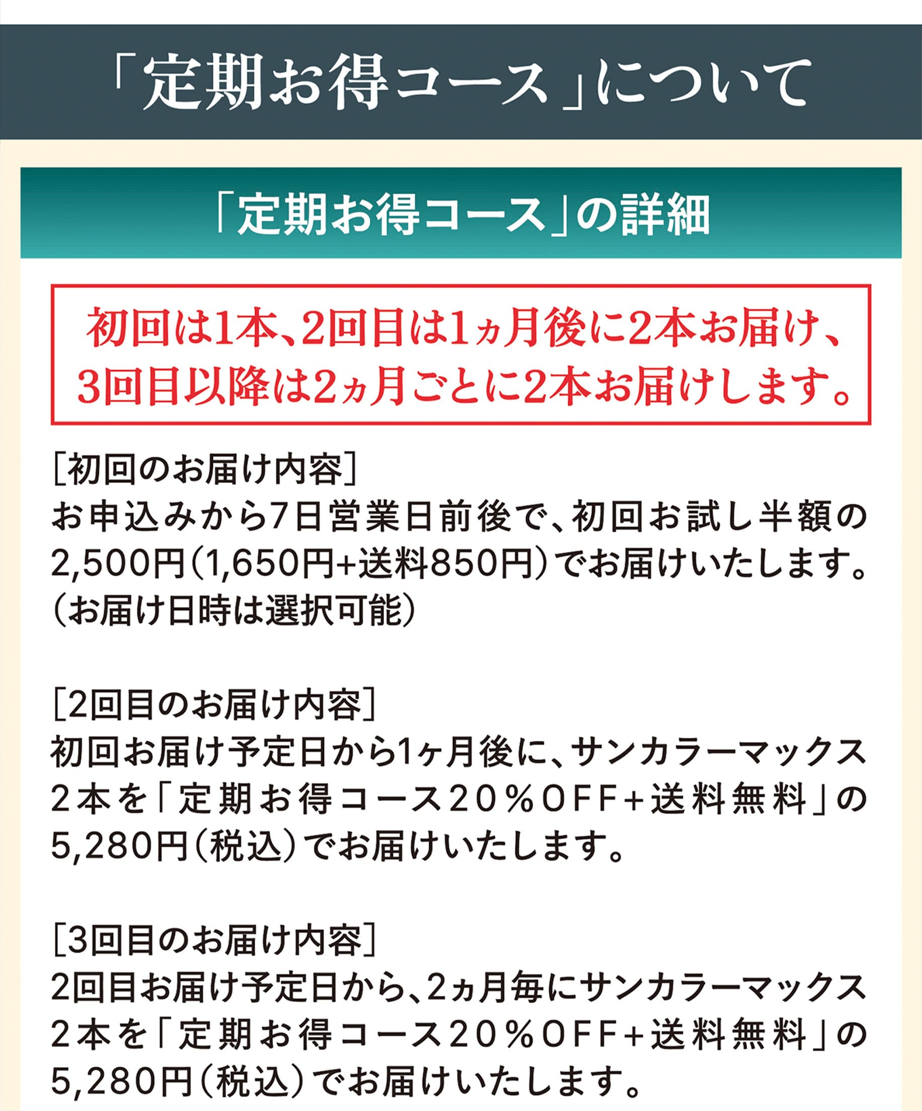 定期お得コースについて