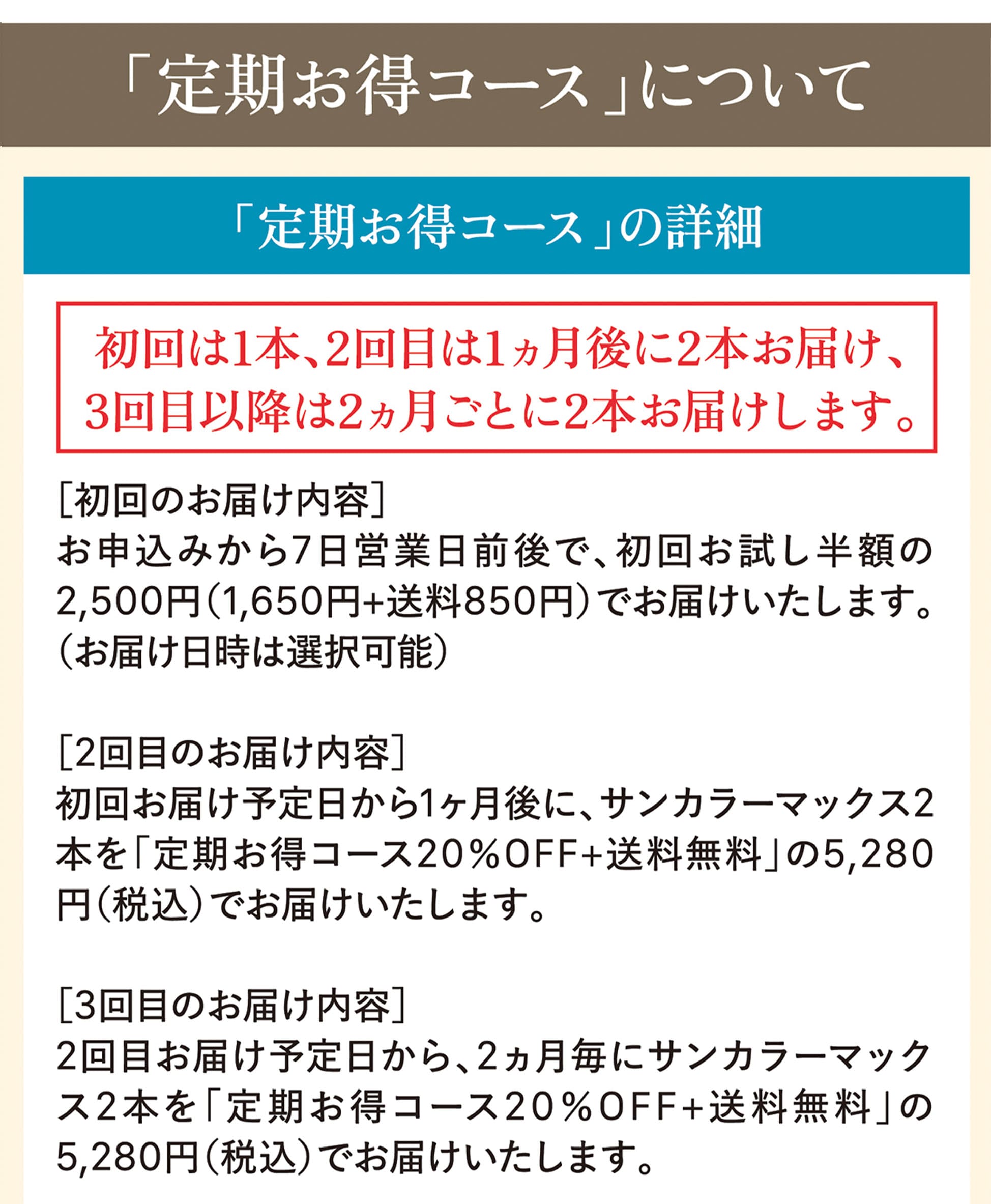 定期お得コースについて
