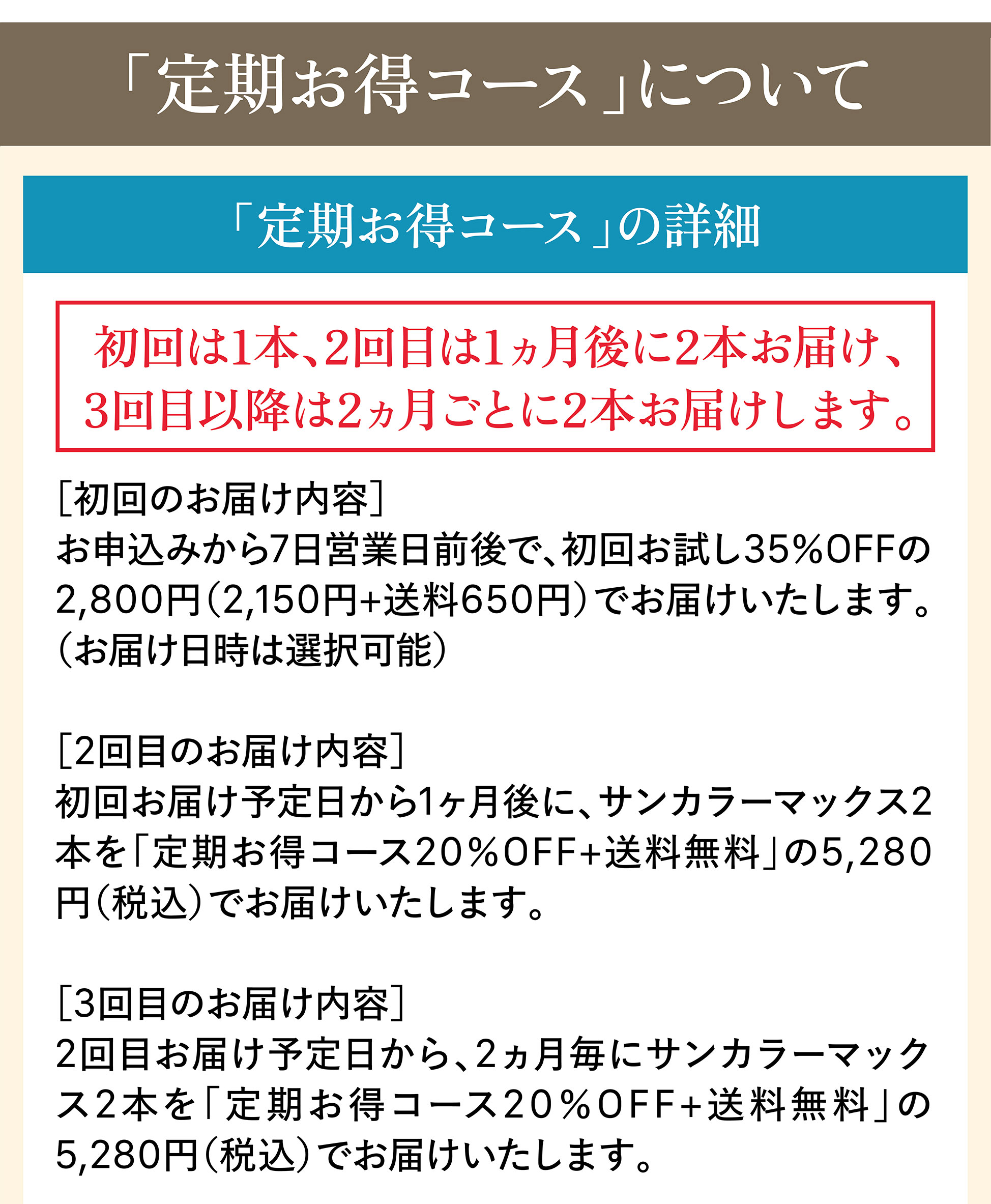 定期お得コースについて